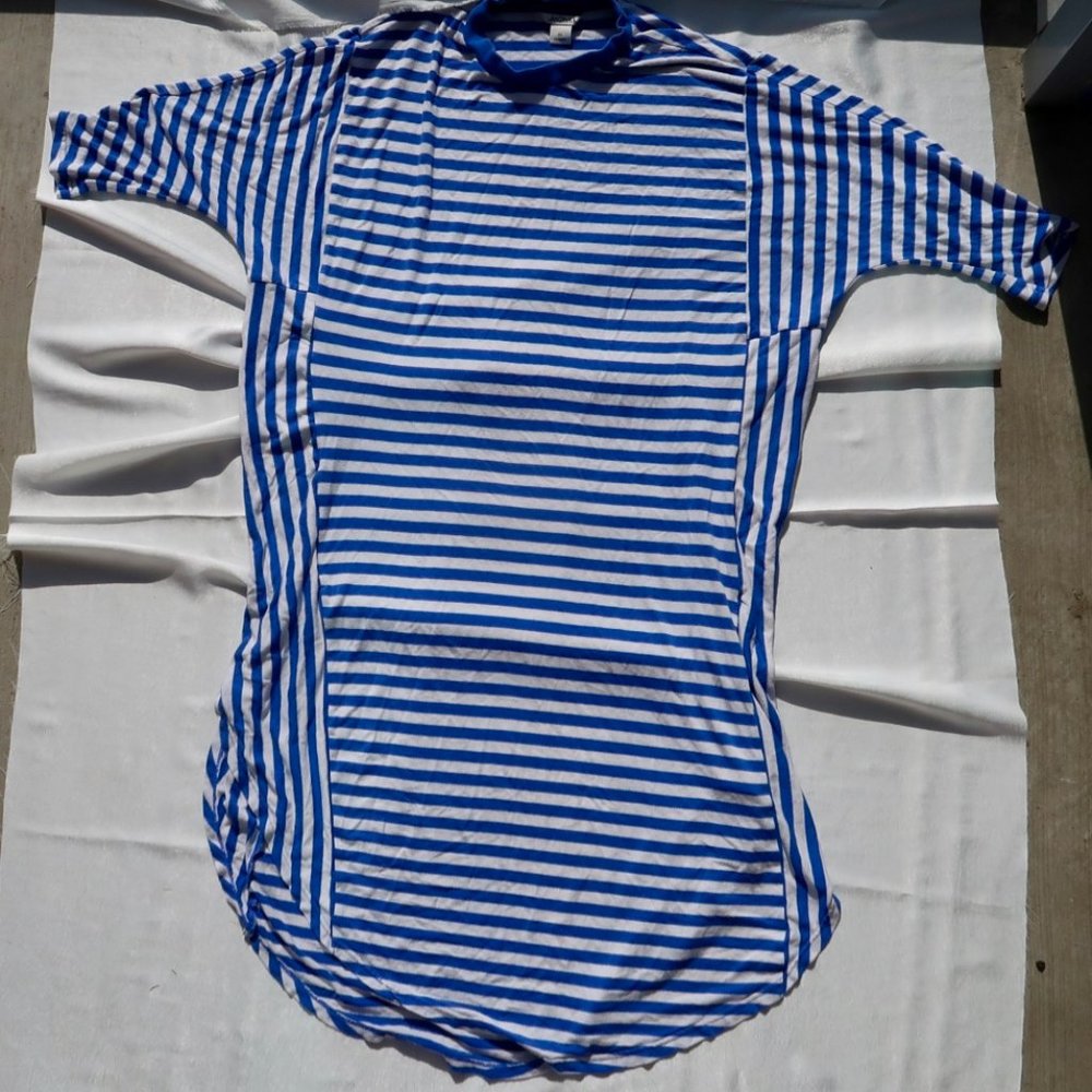 OVERSIZED MONKI BLUE STRIPED DRESS - XS